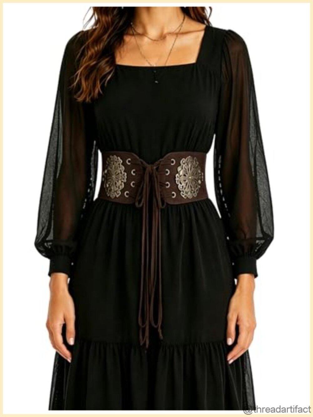 Women's Faux Leather Corset Belt Lace Up Renaissance Waist Cincher